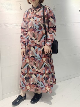 「アイテム（シャツワンピース）」を使った、アトリエドゥサボンさん（レディース・154cm）の夏コーディネート