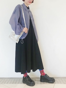 「I am I in fact...（アイアムアイインファクト）のアイテム（その他アウター）」を使った、アトリエドゥサボンさん（レディース・162cm）の夏コーディネート