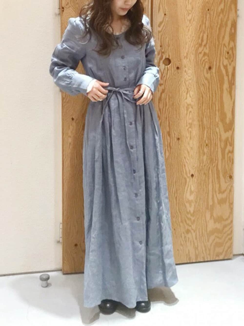 fig London（フィグロンドン）の「LINEN grass river dress