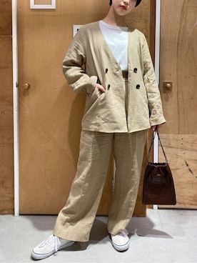 「I am I in fact...（アイアムアイインファクト）のアイテム（ジャケット/アウター）」を使った、アトリエドゥサボンさん（レディース・159cm）の秋コーディネート