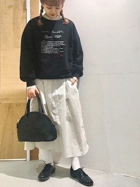 「シャツワンピ」｜アトリエドゥサボンさん（レディース・154cm）の冬コーディネート