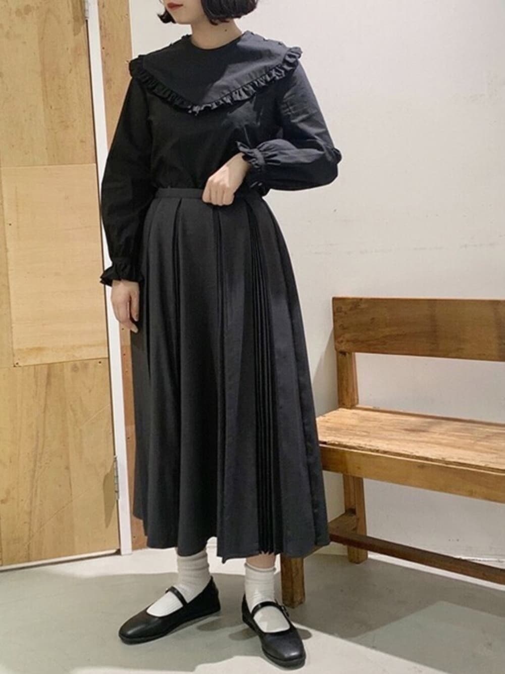 プープレ ブラウス peu pres（プープレ）の「いちごボーダー 後ろあきブラウス