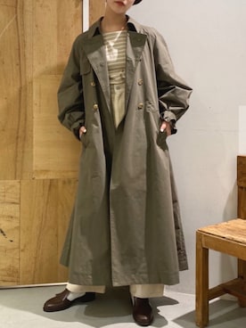 「l'atelier du savon（アトリエドサボン）のアイテム（その他アウター）」を使った、アトリエドゥサボンさん（レディース・159cm）の春コーディネート