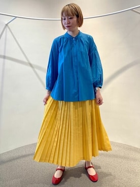 「カラーブラウス」｜アトリエドゥサボンさん（レディース・162cm）の夏コーディネート