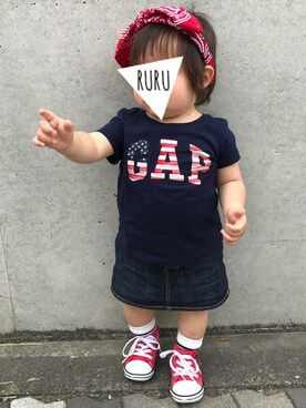 「GAPbaby」｜RuRu..☺︎さん（キッズ・80cm）の夏コーディネート