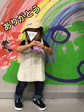 「ニットキャミソール」｜「アイテム（スリッポン）」を使った、RuRu..☺︎さん（キッズ・80cm）の秋コーディネート
