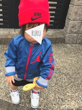 「Jordan」｜「アイテム（ジャージ）」を使った、RuRu..☺︎さん（キッズ・80cm）の秋コーディネート