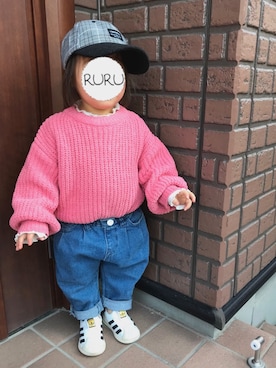 「ボリュームニット」｜「アイテム（その他）」を使った、RuRu..☺︎さん（キッズ・80cm）の冬コーディネート