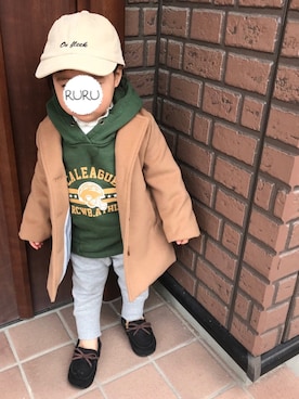 「フリルトップス」｜RuRu..☺︎さん（キッズ・80cm）の冬コーディネート