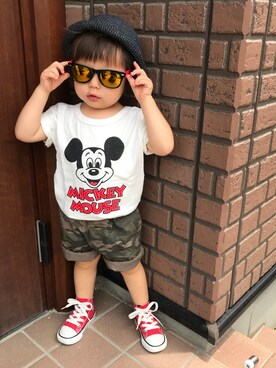 「ミッキー」｜RuRu..☺︎さん（キッズ・80cm）の夏コーディネート