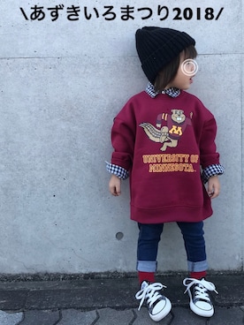 「オシャレパッソ」｜RuRu..☺︎さん（キッズ・90cm）の秋コーディネート