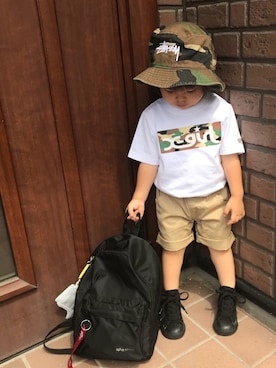 「Alpha Industries（アルファインダストリーズ）のアイテム」を使った、RuRu..☺︎さん（キッズ・80cm）の夏コーディネート