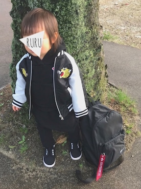 「Alpha Industries（アルファインダストリーズ）のアイテム」を使った、RuRu..☺︎さん（キッズ・80cm）の秋コーディネート
