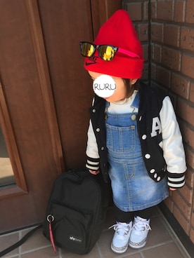 「Alpha Industries（アルファインダストリーズ）のアイテム」を使った、RuRu..☺︎さん（キッズ・80cm）の冬コーディネート