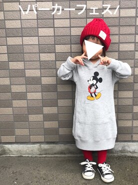 「アイラブCONVERSE」｜RuRu..☺︎さん（キッズ・90cm）の冬コーディネート
