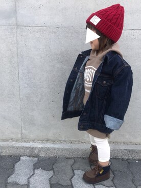 「こども ビームス（コドモビームス）のアイテム（スウェット）」を使った、RuRu..☺︎さん（キッズ・90cm）の冬コーディネート