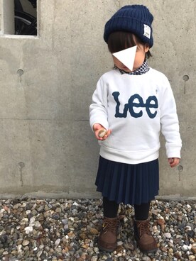 「アイテム（スカート）」を使った、RuRu..☺︎さん（キッズ・90cm）の冬コーディネート