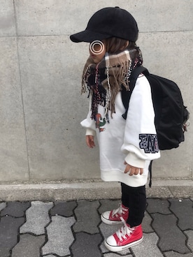 「Alpha Industries（アルファインダストリーズ）のアイテム」を使った、RuRu..☺︎さん（キッズ・90cm）の冬コーディネート