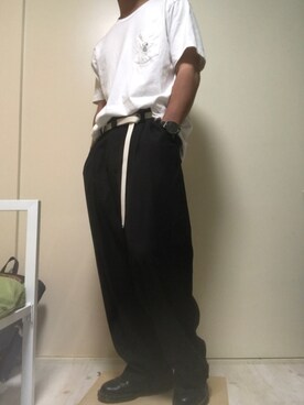 「Dr. Martens（ドクターマーチン）のDR.MARTENS / ドクターマーチン : WINGTIP BROGUE #（ドレスシューズ）」を使った、mameさん（メンズ・160cm）の夏コーディネート