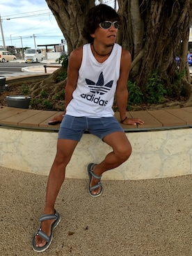 「arnette（アーネット）のアイテム」を使った、梶本 博美さん（メンズ・171cm）の夏コーディネート