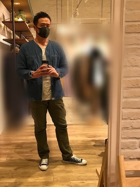 「ノーカラーシャツ」｜「アイテム（アナログ腕時計）」を使った、ken⚾️kenさん（メンズ・181cm）の秋コーディネート