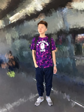 「fragment design（フラグメントデザイン）のアイテム（パンツ）」を使った、鄭Bさん（メンズ・185cm）の夏コーディネート
