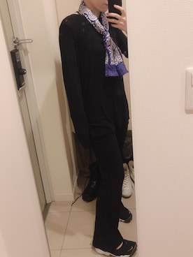 「EVRIS（エヴリス）のリブフレアレギンス（その他パンツ、ブラック系）」を使った、Sakurako Kitazakiさん（レディース・160cm）の春コーディネート