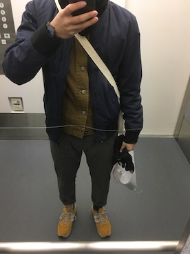 「UNITED ARROWS（ユナイテッドアローズ）のアイテム（MA-1）」を使った、ぬぁかさん（メンズ・169cm）の冬コーディネート