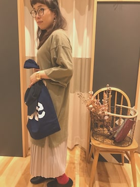「Samansa Mos2 blue（サマンサモスモスブルー）のアイテム（キャップ）」を使った、KOUME☺︎さん（レディース・158cm）の春コーディネート