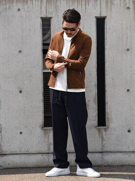 「wjk（ダヴルジェイケイ）のアイテム（ジャケット/アウター）」を使った、平井 俊也さん（メンズ・177cm）の春コーディネート