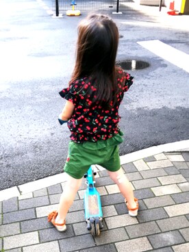「Moujonjon（ムージョンジョン）のアイテム（その他パンツ）」を使った、まーこさん（キッズ・110cm）の夏コーディネート