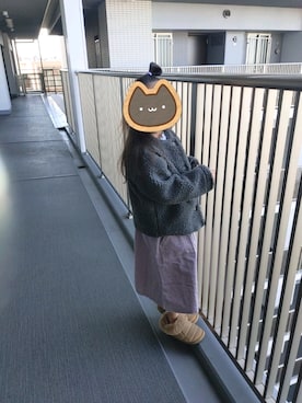 「apres les cours（アプレレクール）のアイテム（ジャンパースカート）」を使った、まーこさん（キッズ・110cm）の冬コーディネート