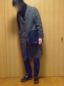 「A.P.C.（アーペーセー）のA.P.C. Petit Standard Slim-Fit Cotton-Corduroy Trousers（その他パンツ、グリーン系）」を使った、村田隆規さん（メンズ・175cm）の冬コーディネート