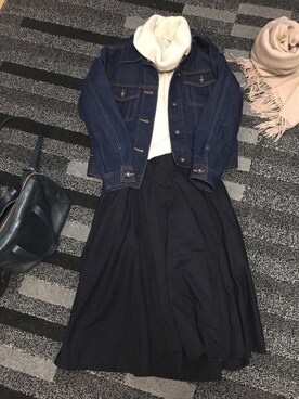 「calpestabile morbido（カルペスタビレモルビド）のアイテム（パンプス）」を使った、moffさん（レディース・157cm）の冬コーディネート
