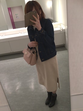 「雨」｜「アイテム（ブーティ）」を使った、moffさん（レディース・157cm）の春コーディネート