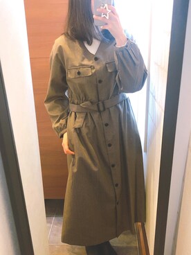 「Simplicite（サンプリシテ）のアイテム（ワンピース/ドレス）」を使った、moffさん（レディース・157cm）の冬コーディネート