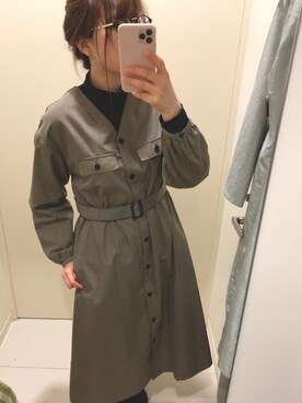「Simplicite（サンプリシテ）のアイテム（ワンピース/ドレス）」を使った、moffさん（レディース・157cm）の春コーディネート