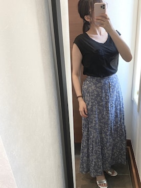 「ローポニーテール」｜moffさん（レディース・157cm）の夏コーディネート