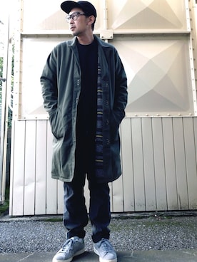 「URU（ウル）のアイテム（帽子）」を使った、さきさんさん（メンズ・173cm）の秋コーディネート