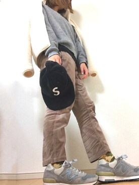 「コーデュロイキャップ」｜amamさん（レディース・152cm）の冬コーディネート