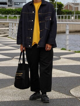 「アイテム（デニムジャケット、ブルー系）」を使った、かんさん（メンズ・180cm）の秋コーディネート