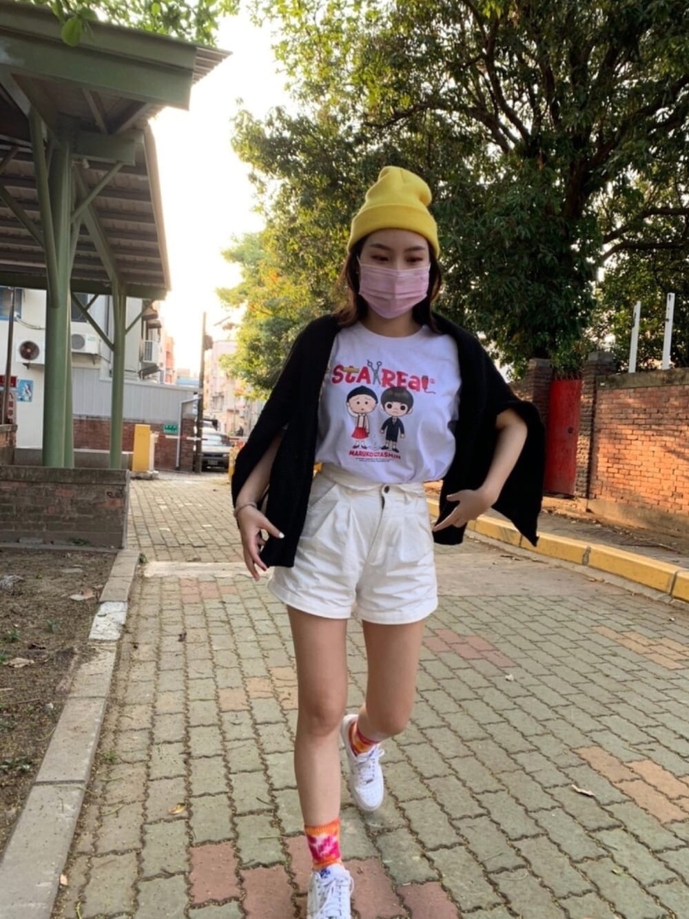 「mayday、concert、maruちゃん」｜「STAYREALのアイテム（Tシャツ/カットソー、ホワイト系）」を使った、Cleo🤍さん（レディース・155cm）の春コーディネートの1枚目の写真