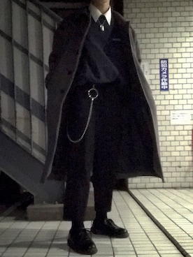 「やっぱりストリートが好き」｜「アイテム（チェスターコート）」を使った、あめさん（メンズ・163cm）の秋コーディネート