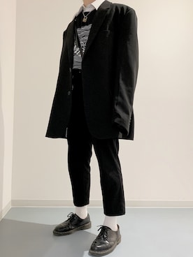 「Dr. Martens（ドクターマーチン）のDr.Martens / ドクターマーチン 1461 3EYE GIBSON SHOE 3ホール ギブソン シューズ ブーツ（ブーツ）」を使った、あめさん（メンズ・163cm）の秋コーディネート