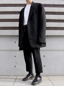 「Dr. Martens（ドクターマーチン）のDr.Martens / ドクターマーチン 1461 3EYE GIBSON SHOE 3ホール ギブソン シューズ ブーツ（ブーツ）」を使った、あめさん（メンズ・163cm）の秋コーディネート