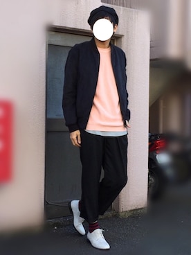 「RAGEBLUE（レイジブルー）のアイテム（帽子）」を使った、にっしーさん（メンズ・180cm）の冬コーディネート