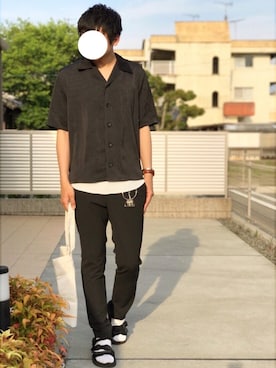 「STUDIOUS（ステュディオス）のアイテム（パンツ）」を使った、にっしーさん（メンズ・180cm）の夏コーディネート