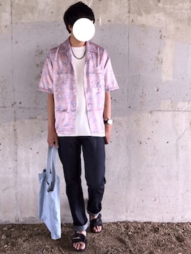 「Guess（ゲス）のアイテム」を使った、にっしーさん（メンズ・180cm）の夏コーディネート