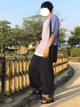 「no brand（ノーブランド）のアイテム」を使った、にっしーさん（メンズ・180cm）の夏コーディネート
