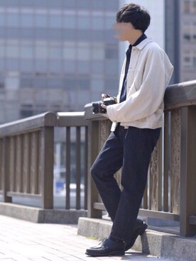 「417 EDIFICE（フォーワンセブンエディフィス）のアイテム（トップス）」を使った、にっしーさん（メンズ・180cm）の春コーディネート